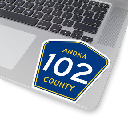 Anoka County 102 (Minnesota) (Road Sign) STICKER Vinyl Kiss-Cut Decal