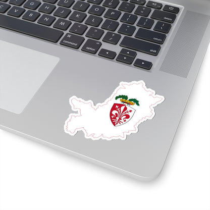 Flag map of the Province of Florence (Italy) STICKER Vinyl Kiss-Cut Decal