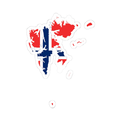 Flag-map of Svalbard (Norway) STICKER Vinyl Kiss-Cut Decal