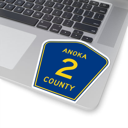 Anoka County Road 2 (Minnesota) (Road Sign) STICKER Vinyl Kiss-Cut Decal