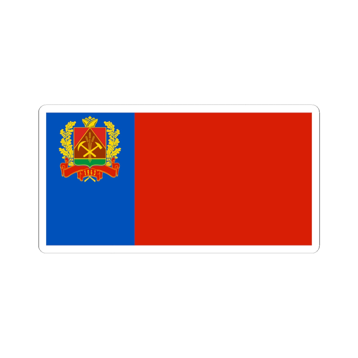Flag of Kemerovo oblast 2002 (Russia) STICKER Vinyl Kiss-Cut Decal