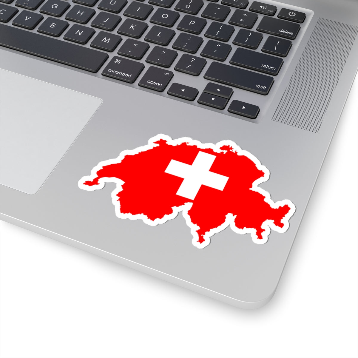 Flag-map of Switzerland (Switzerland) STICKER Vinyl Kiss-Cut Decal