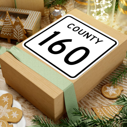 County 160 square (Minnesota) (Road Sign) STICKER Vinyl Kiss-Cut Decal