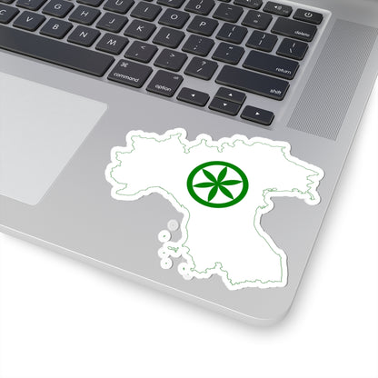 Flag map of Padania (Italy) STICKER Vinyl Kiss-Cut Decal