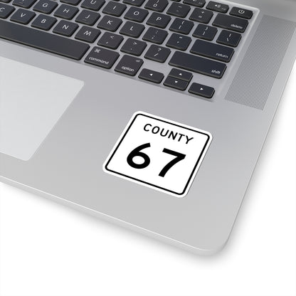 County 67 square (Minnesota) (Road Sign) STICKER Vinyl Kiss-Cut Decal