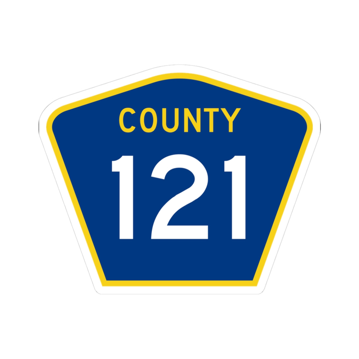 County 121 MN (Minnesota) (Road Sign) STICKER Vinyl Kiss-Cut Decal