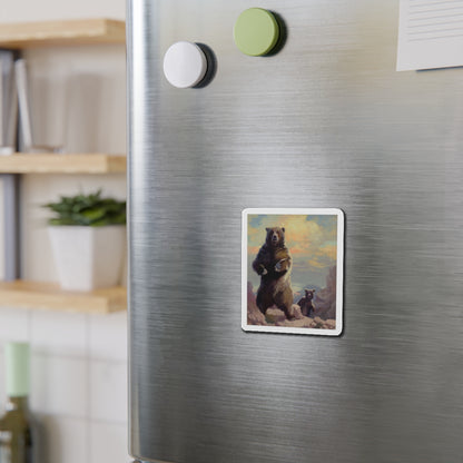 Bears (Magazine Illustration) Refrigerator Magnet-The Sticker Space