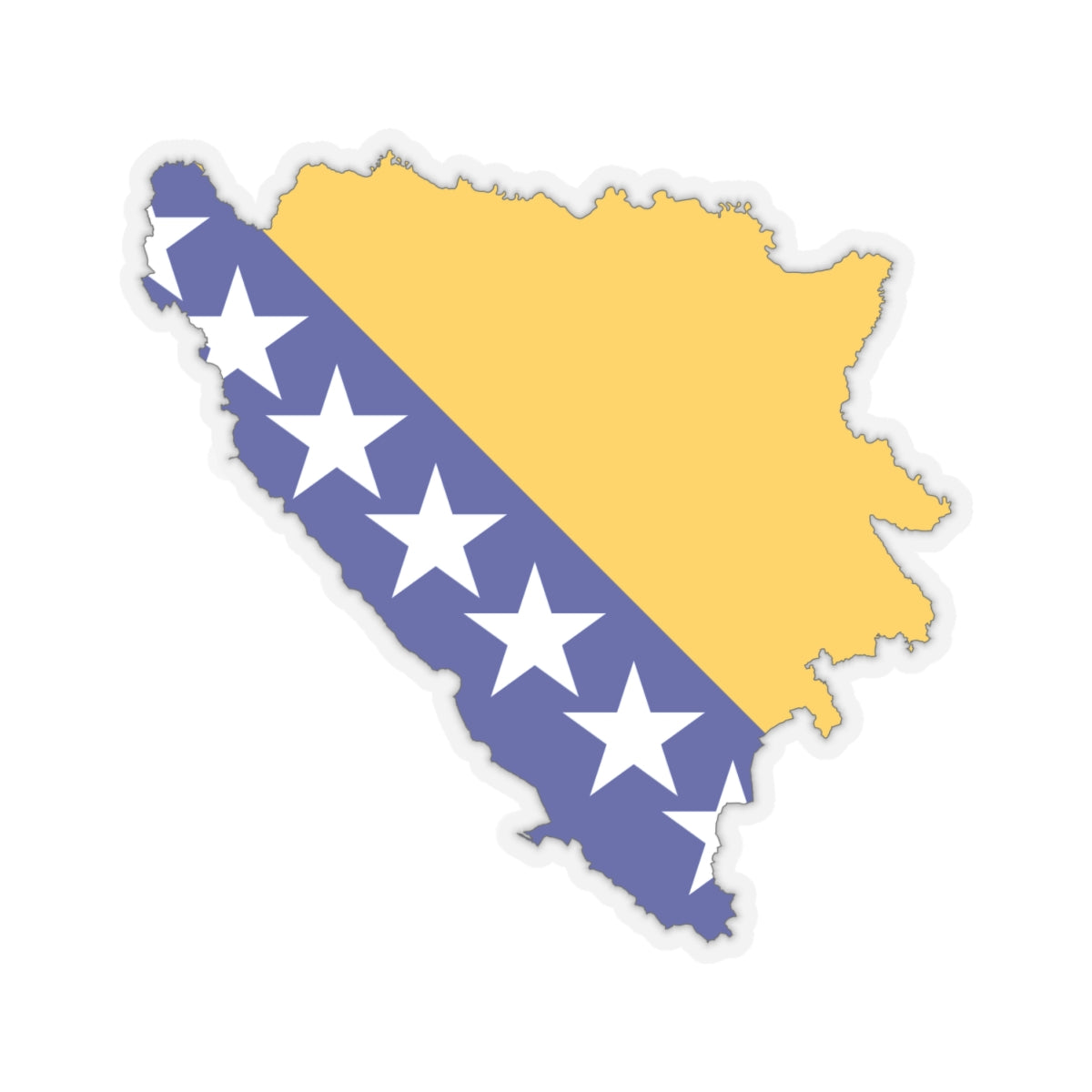 Bosnia and Herzegovina-Flagmap (Bosnia and Herzegovina) STICKER Vinyl Kiss-Cut Decal
