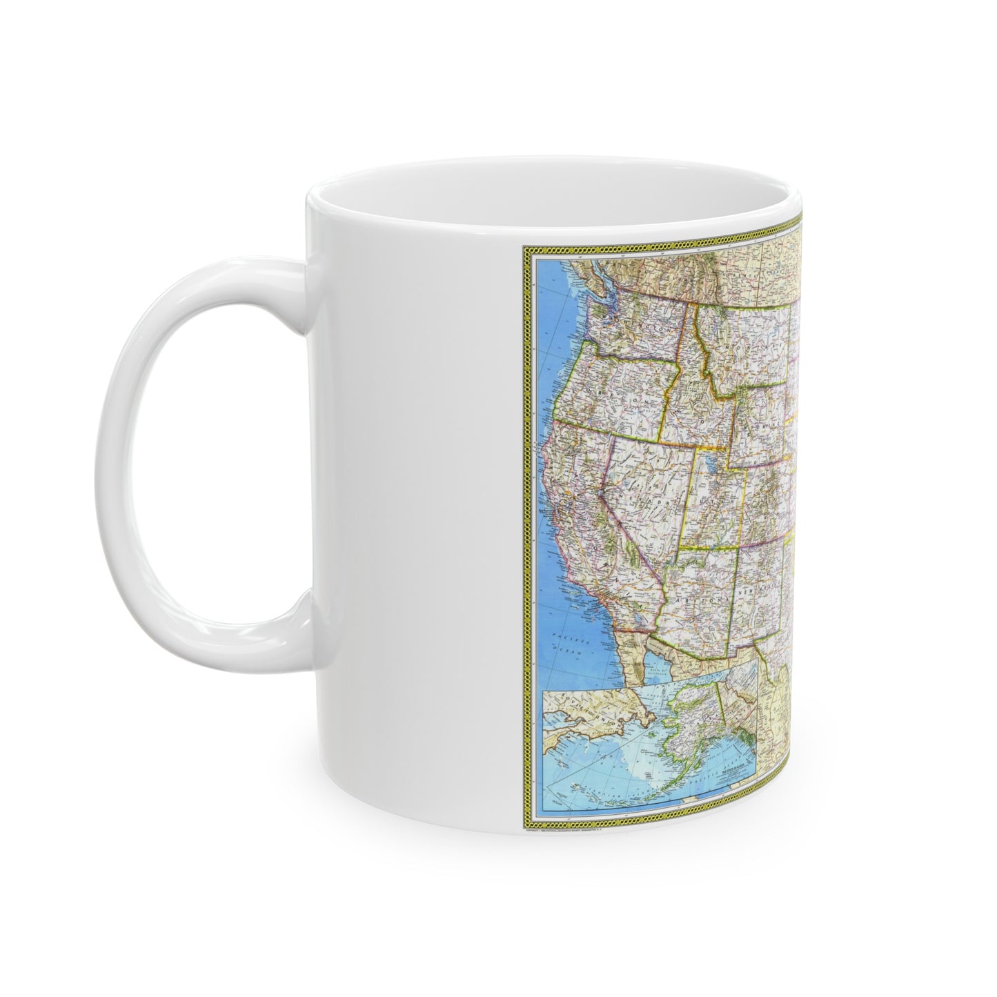 USA - The United States (1982) (Map) White Coffee Mug-The Sticker Space