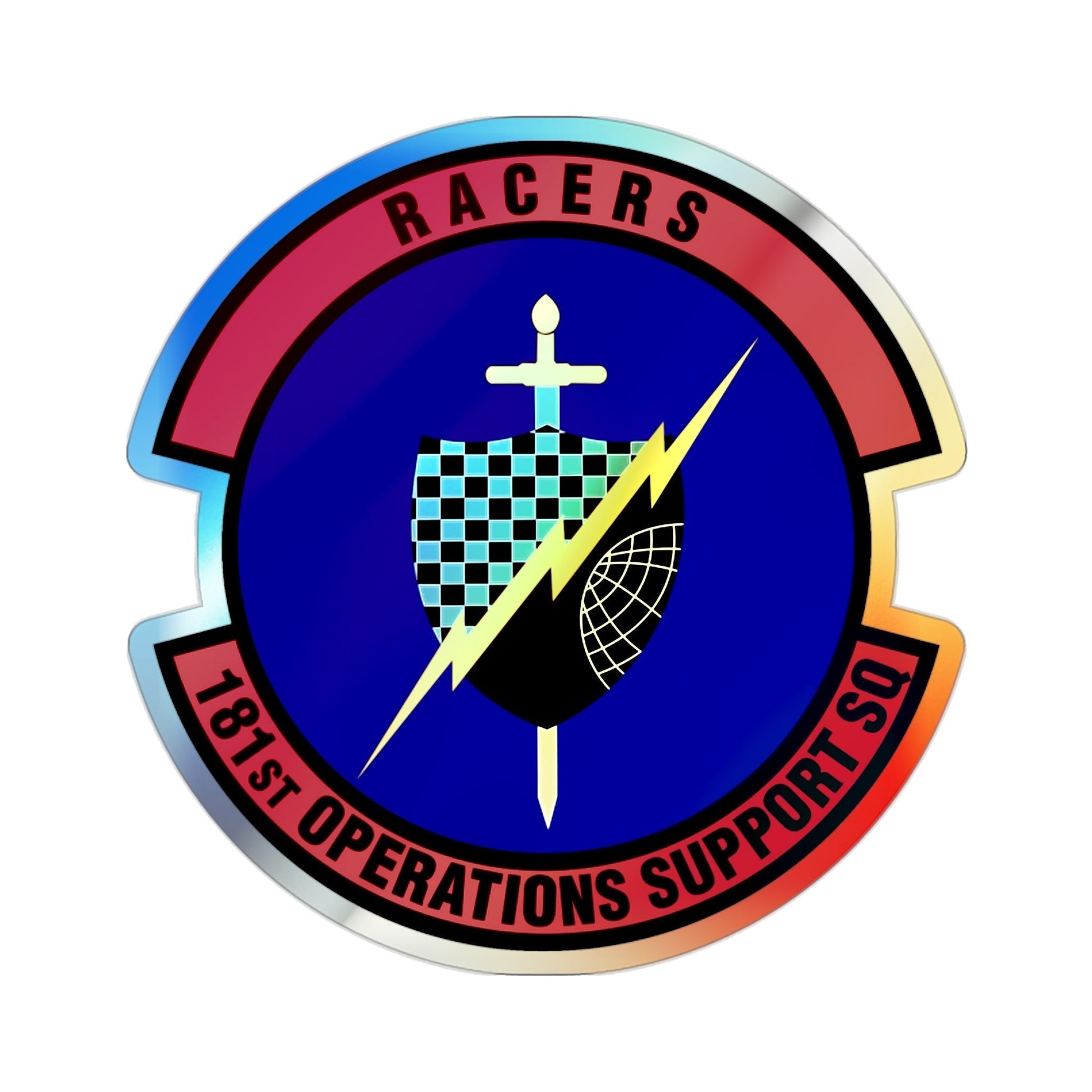 181st Operations Support Squadron (U.S. Air Force) Holographic STICKER Die-Cut Vinyl Decal-2 Inch-The Sticker Space