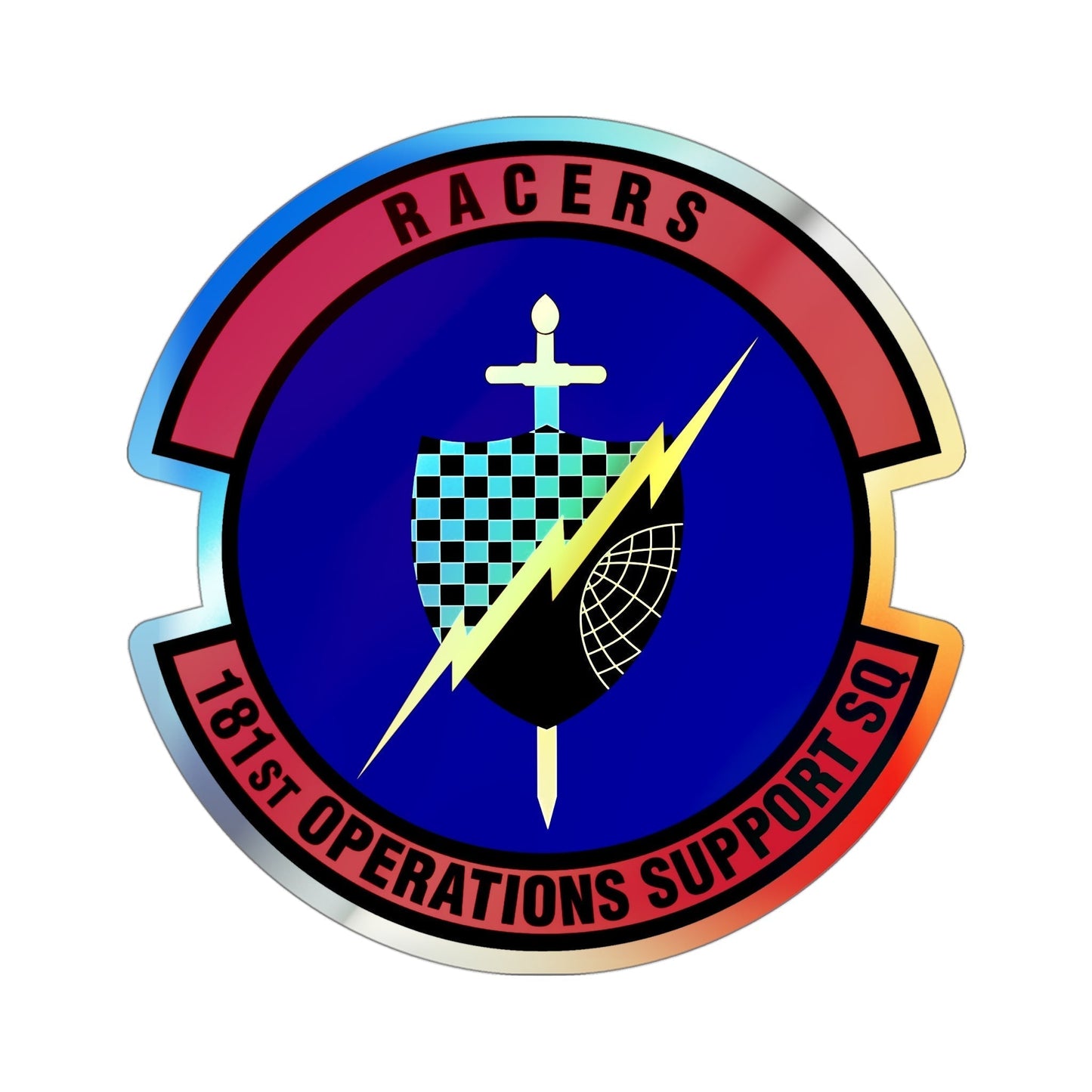 181st Operations Support Squadron (U.S. Air Force) Holographic STICKER Die-Cut Vinyl Decal-4 Inch-The Sticker Space