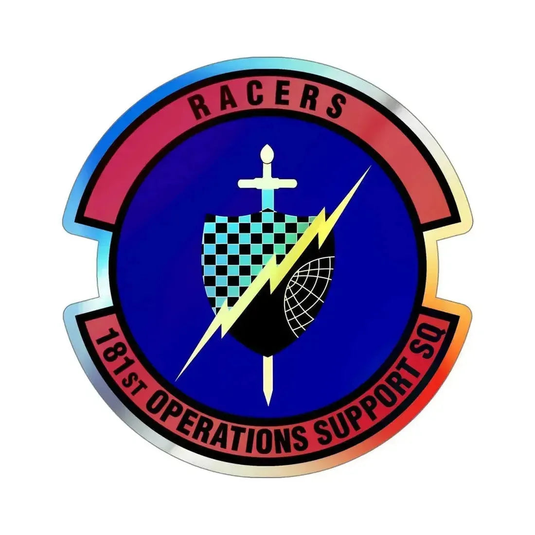 181st Operations Support Squadron (U.S. Air Force) Holographic STICKER Die-Cut Vinyl Decal 5 Inch Holographic - The Sticker Space