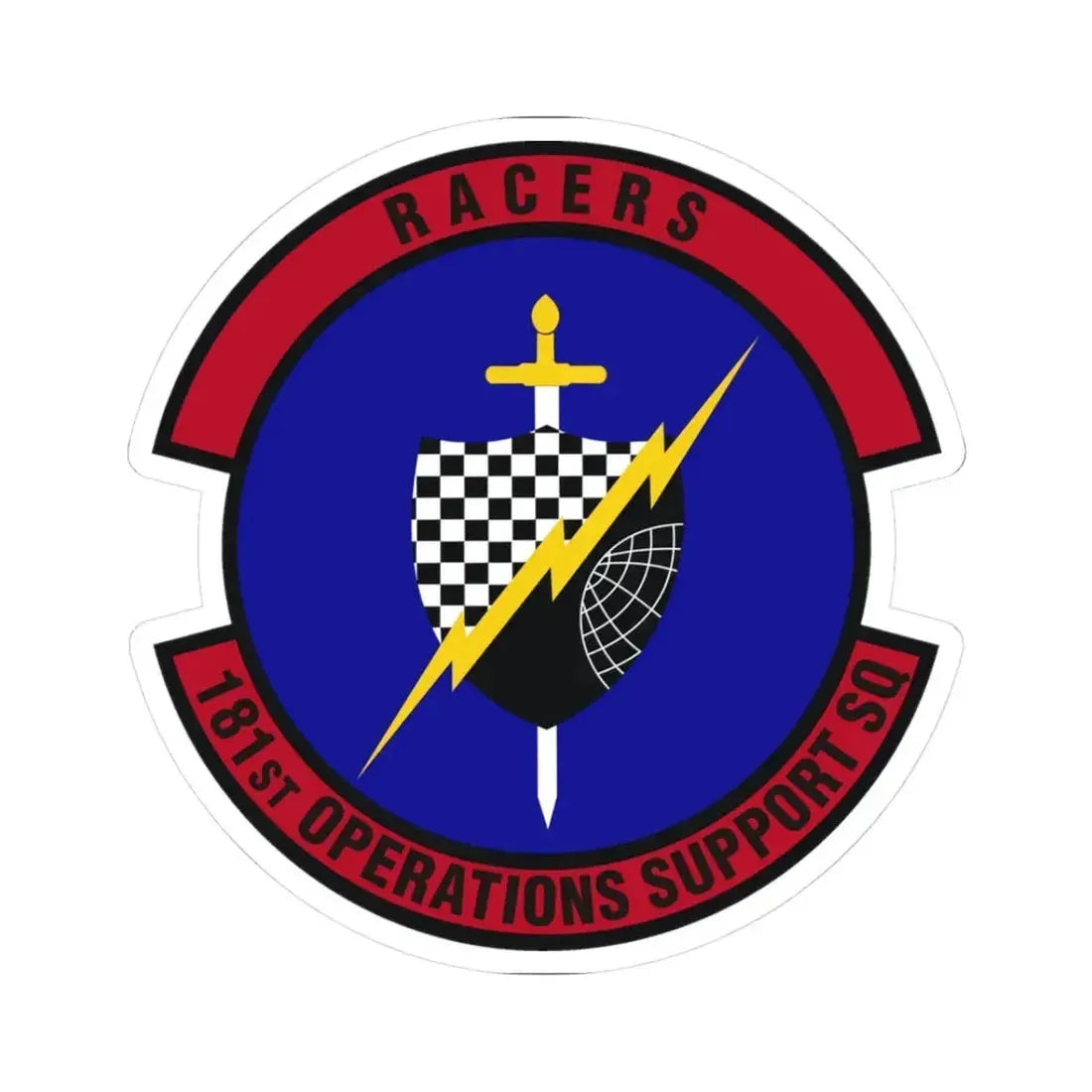 181st Operations Support Squadron (U.S. Air Force) STICKER Vinyl Kiss-Cut Decal 3 Inch White - The Sticker Space