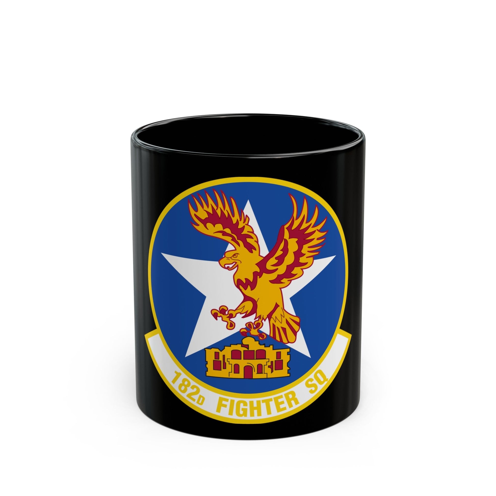 182 Fighter Squadron (U.S. Air Force) Black Coffee Mug-11oz-The Sticker Space