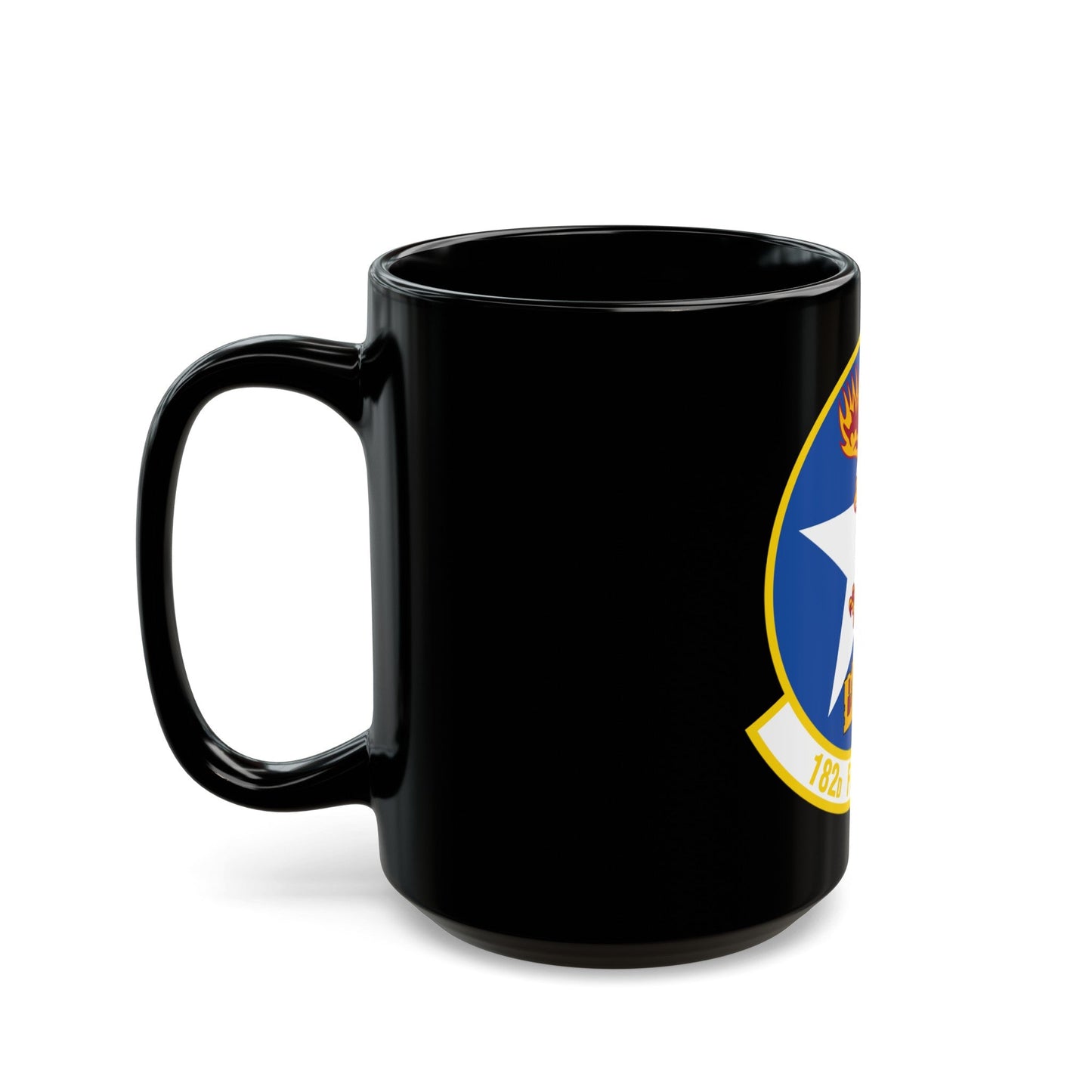 182 Fighter Squadron (U.S. Air Force) Black Coffee Mug-The Sticker Space