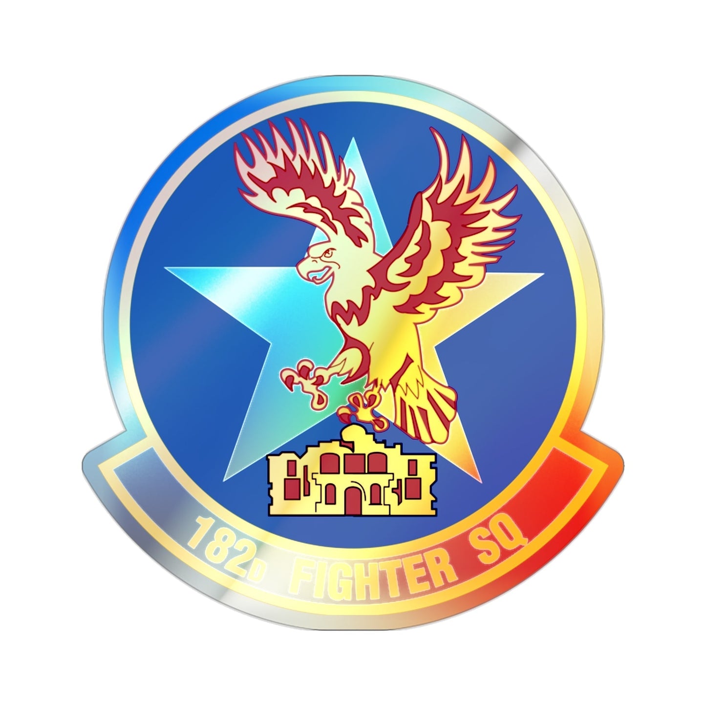 182 Fighter Squadron (U.S. Air Force) Holographic STICKER Die-Cut Vinyl Decal-2 Inch-The Sticker Space