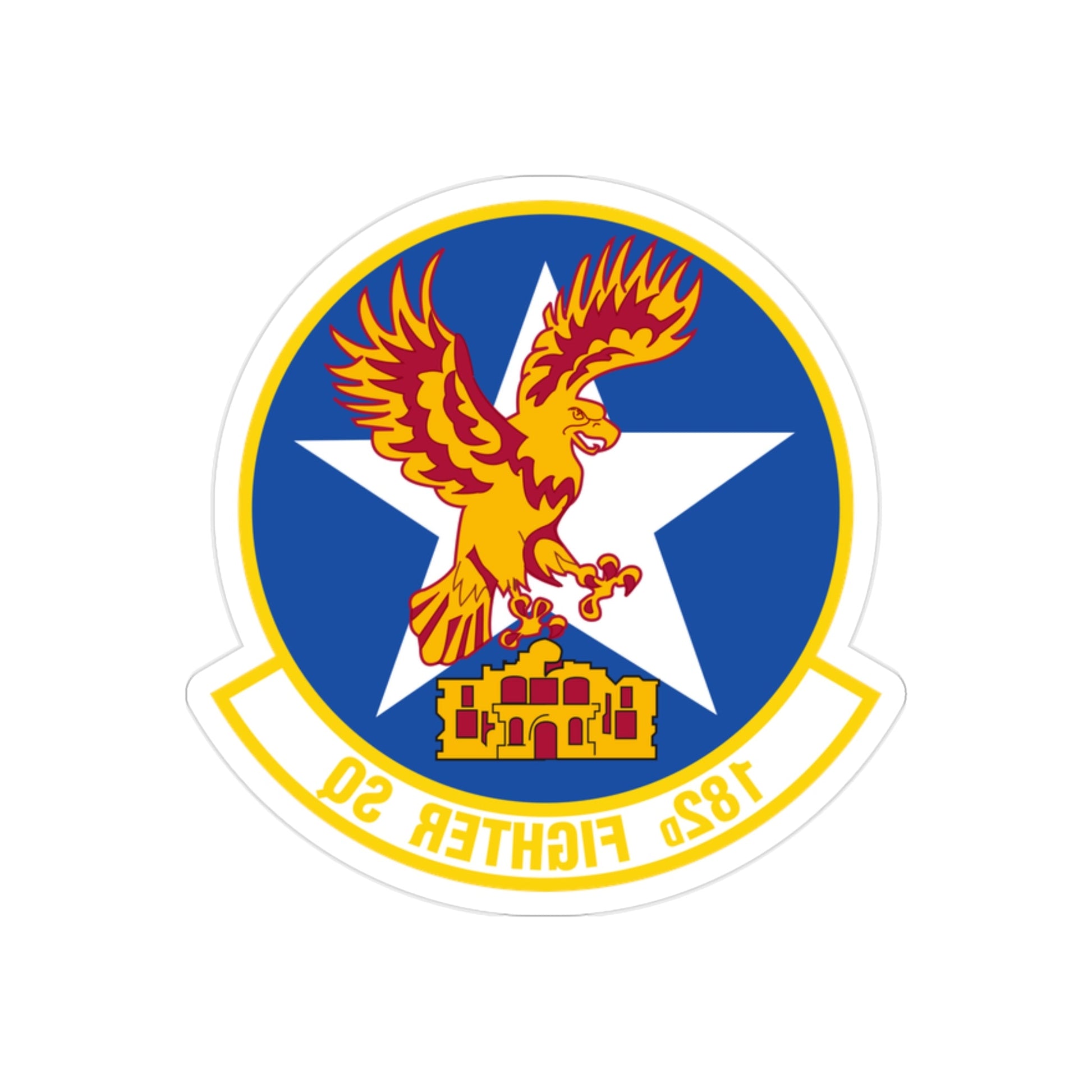 182 Fighter Squadron (U.S. Air Force) REVERSE PRINT Transparent STICKER-2" × 2"-The Sticker Space