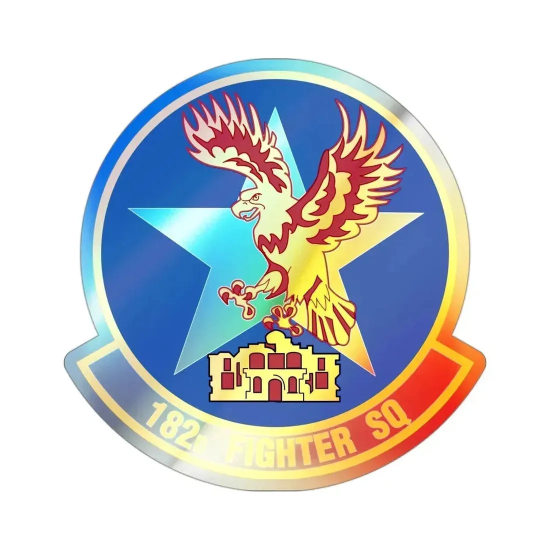 182 Fighter Squadron (U.S. Air Force) Holographic STICKER Die-Cut Vinyl Decal 3 Inch Holographic - The Sticker Space