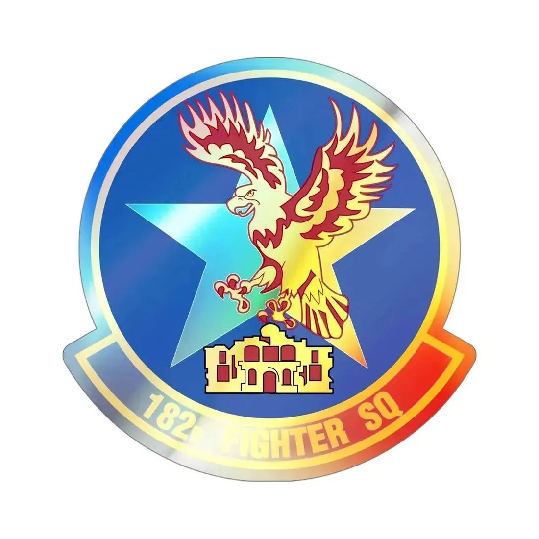 182 Fighter Squadron (U.S. Air Force) Holographic STICKER Die-Cut Vinyl Decal 4 Inch Holographic - The Sticker Space