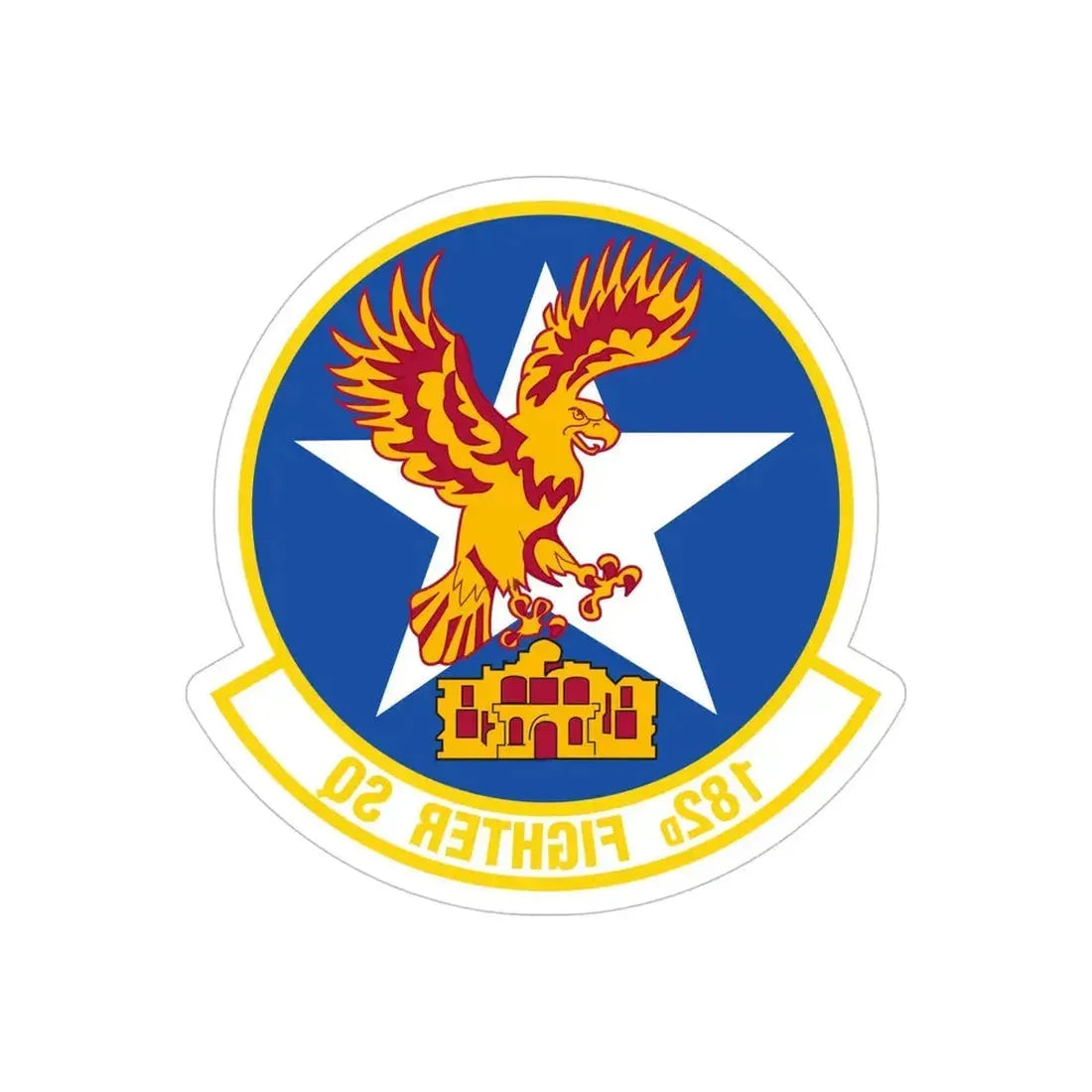 182 Fighter Squadron (U.S. Air Force) REVERSE PRINT Transparent Die-Cut STICKER - The Sticker Space
