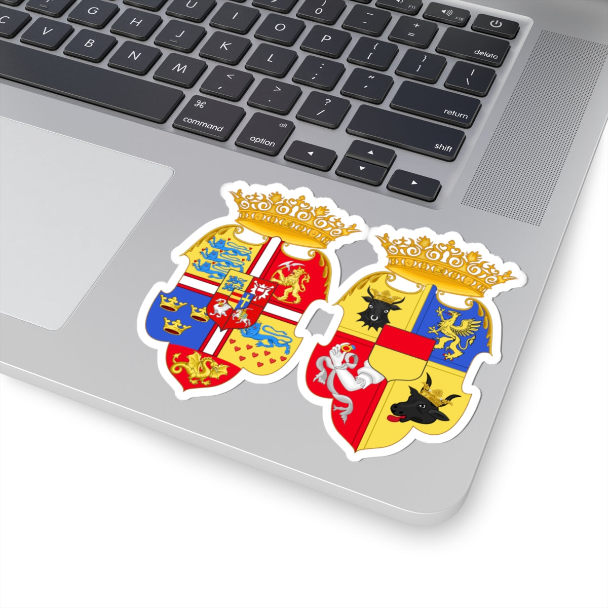 Armoiries Frédéric II de Danemark et Sophie de Meckenbourg-Güstrow (Denmark) (Coat of Arms) STICKER Vinyl Kiss-Cut Decal
