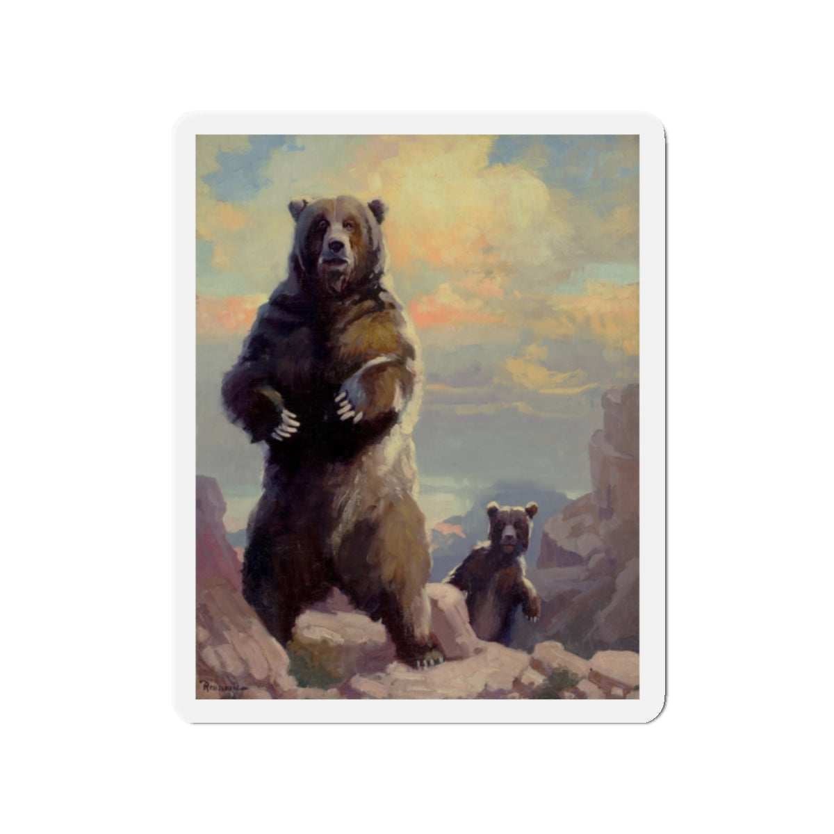 Bears (Magazine Illustration) Refrigerator Magnet-2" x 2"-Die-Cut-1 pc-The Sticker Space