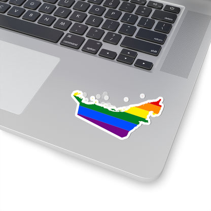 LGBT flag map of the United Arab Emirates (United Arab Emirates) STICKER Vinyl Kiss-Cut Decal