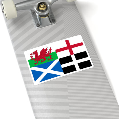 Flags of Wales England Scotland and Cornwall (England) STICKER Vinyl Kiss-Cut Decal