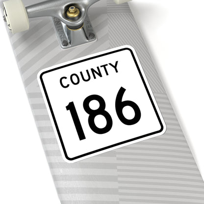 County 186 square (Minnesota) (Road Sign) STICKER Vinyl Kiss-Cut Decal