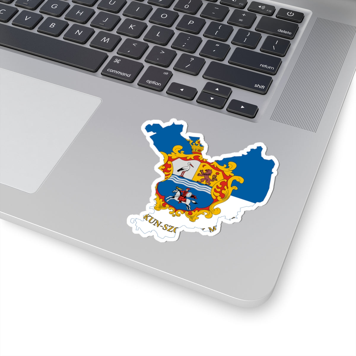 Flag-map of Jasz-Nagykun-Szolnok County (Hungary) STICKER Vinyl Kiss-Cut Decal