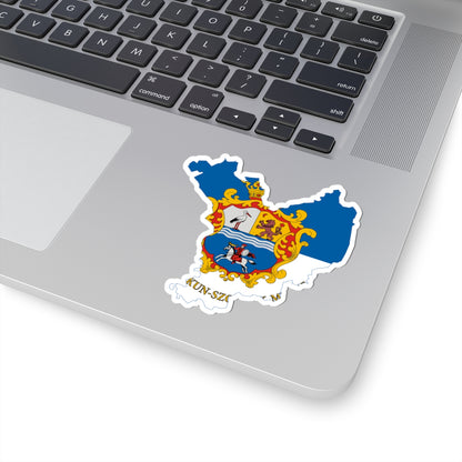 Flag-map of Jasz-Nagykun-Szolnok County (Hungary) STICKER Vinyl Kiss-Cut Decal