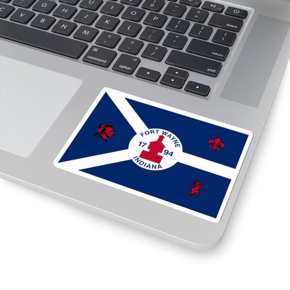 Flag of Fort Wayne, Indiana - STICKER Vinyl Kiss-Cut Decal