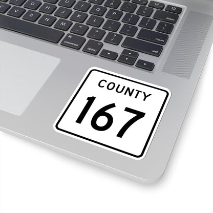 County 167 square (Minnesota) (Road Sign) STICKER Vinyl Kiss-Cut Decal