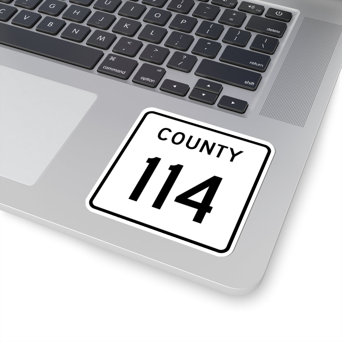 County 114 square (Minnesota) (Road Sign) STICKER Vinyl Kiss-Cut Decal