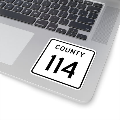 County 114 square (Minnesota) (Road Sign) STICKER Vinyl Kiss-Cut Decal