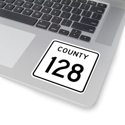 County 128 square (Minnesota) (Road Sign) STICKER Vinyl Kiss-Cut Decal