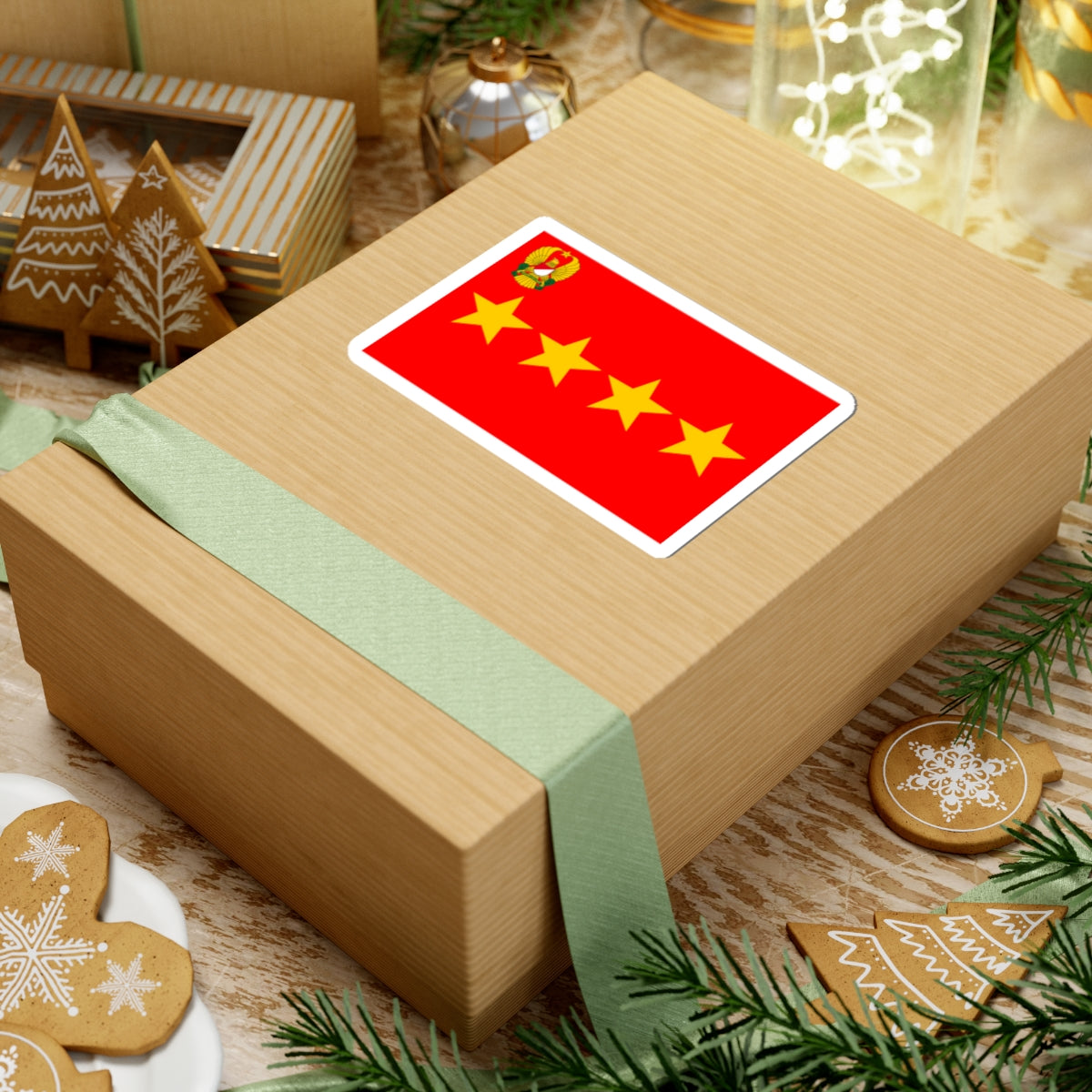 Rank flag of General for the Indonesian Army (Indonesia) STICKER Vinyl Kiss-Cut Decal