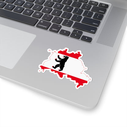 Flag map of Berlin 1990- (Germany) STICKER Vinyl Kiss-Cut Decal