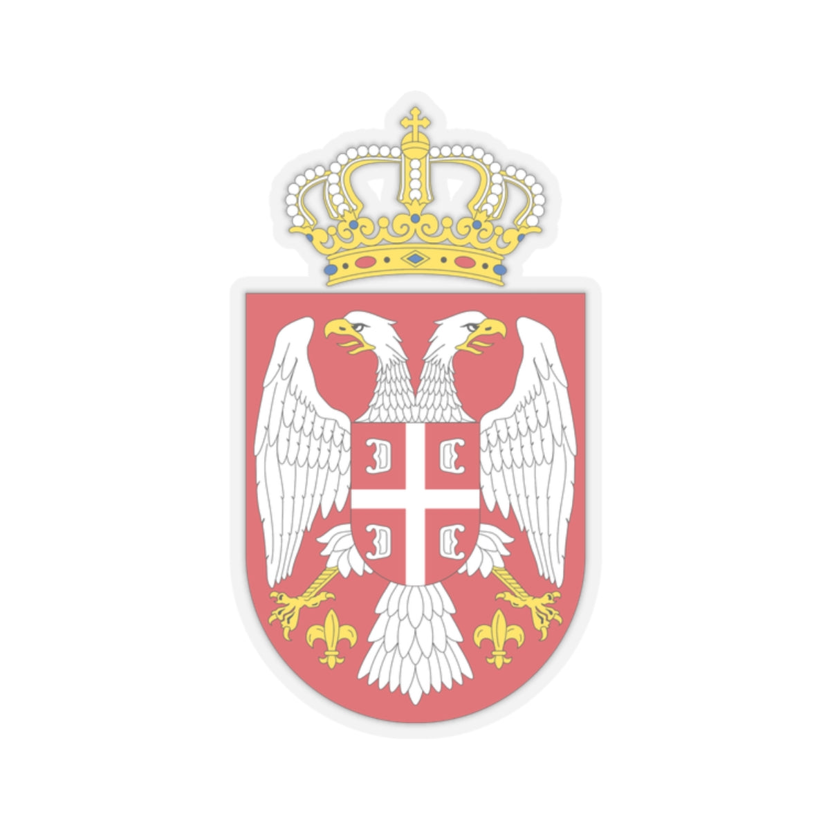 Coat of arms of Serbia small (2004 - 2010) - STICKER Vinyl Kiss-Cut Decal