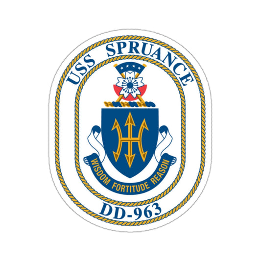 USS Spruance DD 963 (U.S. Navy) STICKER Vinyl Kiss-Cut Decal