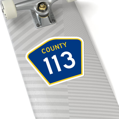 County 113 MN (Minnesota) (Road Sign) STICKER Vinyl Kiss-Cut Decal