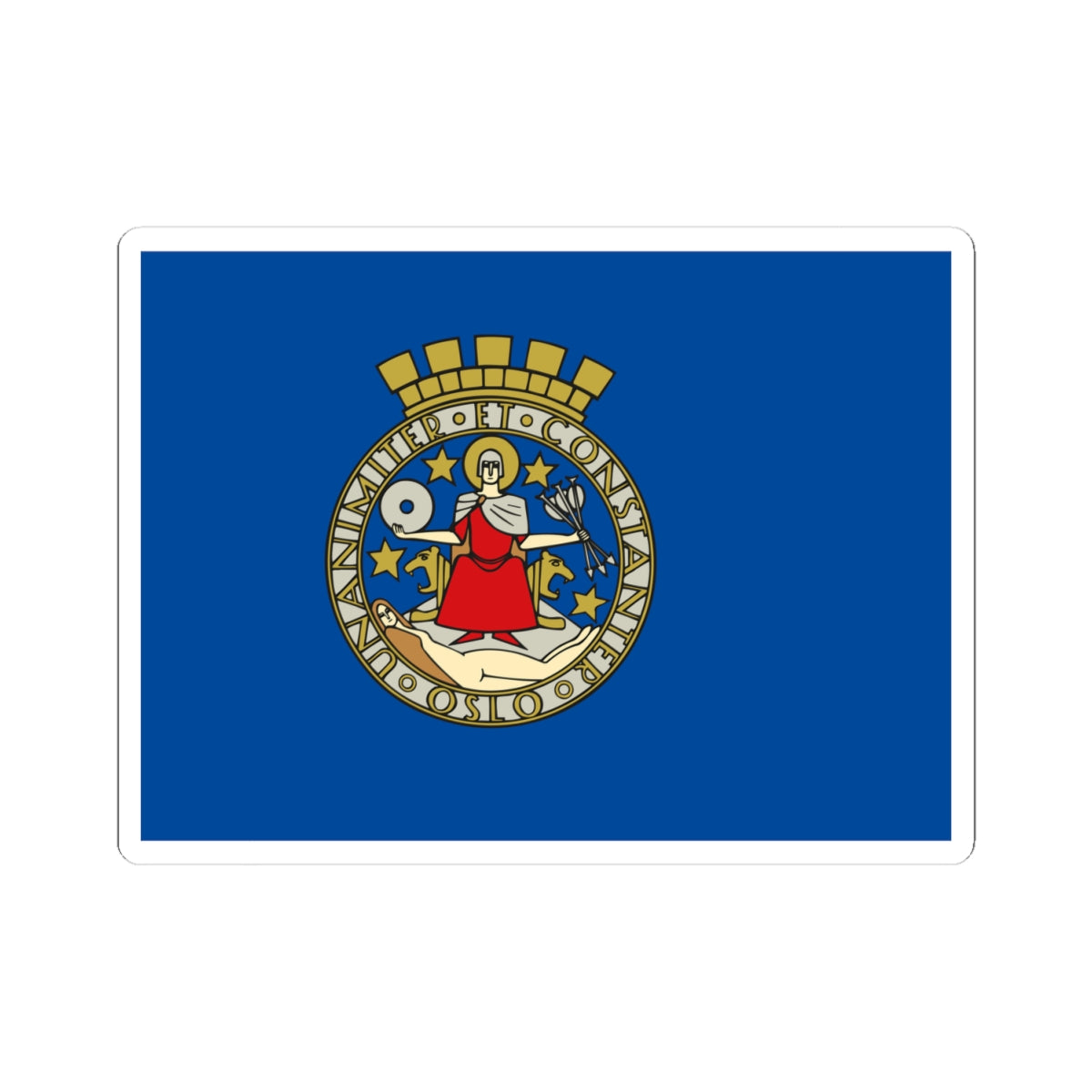 Flag of Oslo (Norway) STICKER Vinyl Kiss-Cut Decal