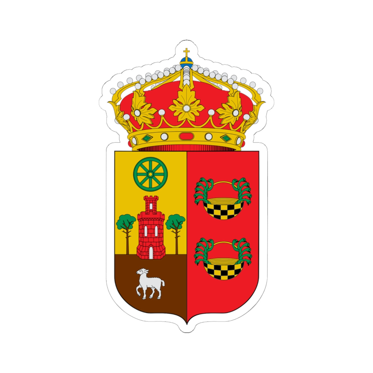 Escudo de Palacios de la Sierra (Spain) (Coat of Arms) STICKER Vinyl Kiss-Cut Decal