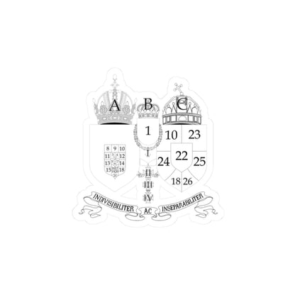 Austro-hungarian coat of arms 1914 with numbers (Austria) (Coat of Arms) STICKER Vinyl Kiss-Cut Decal