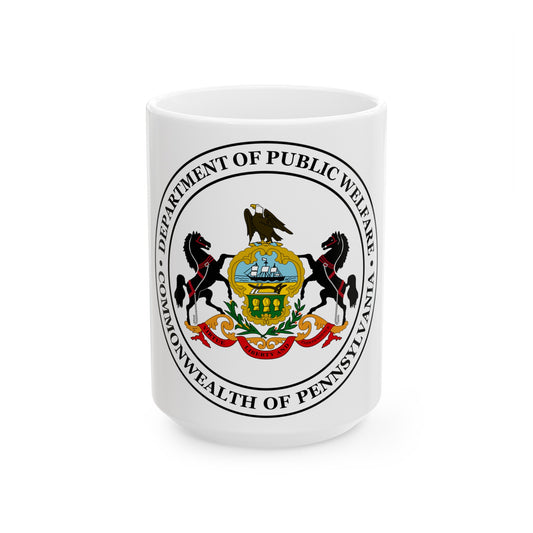 Seal of the Pennsylvania Department of Public Welfare - White Coffee Mug-15oz-The Sticker Space