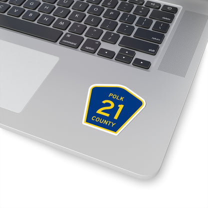 Polk County 21 (Minnesota) (Road Sign) STICKER Vinyl Kiss-Cut Decal