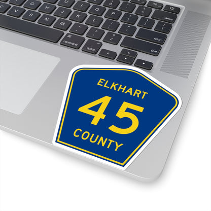 Elkhart County Road 45 IN (Indiana) (Road Sign) STICKER Vinyl Kiss-Cut Decal