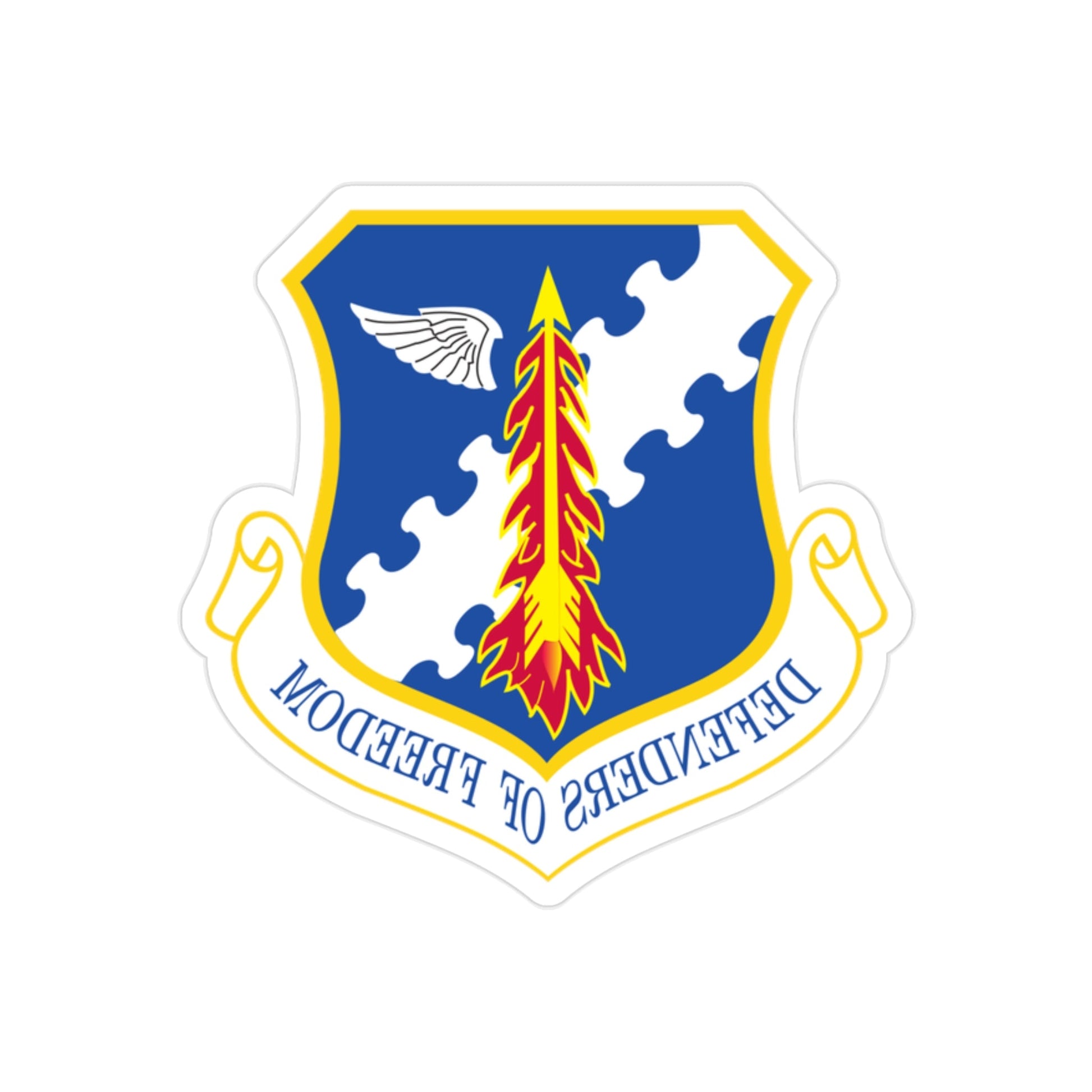 182d Airlift Wing insignia AFD 080128 056 (U.S. Air Force) REVERSE PRINT Transparent STICKER-2" × 2"-The Sticker Space