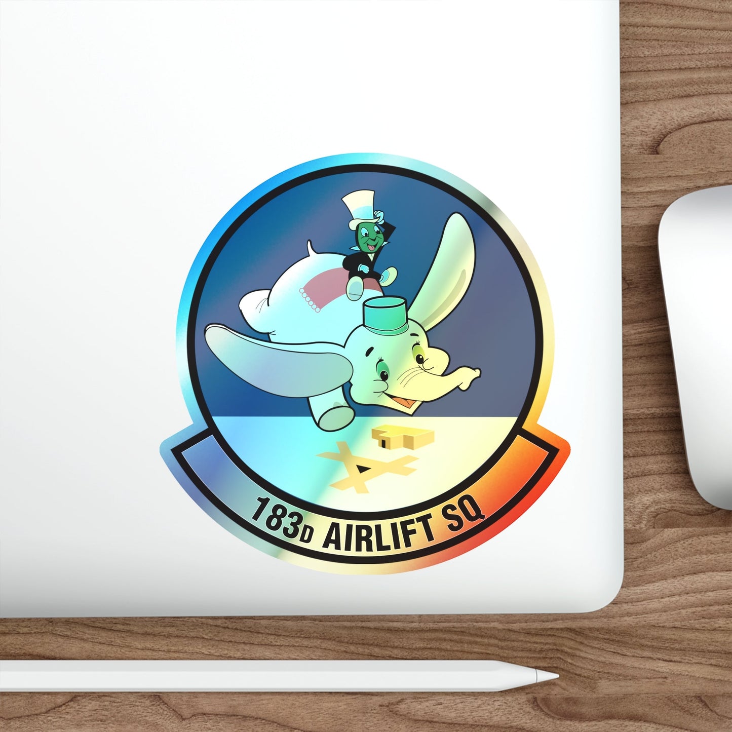 183 Airlift Squadron (U.S. Air Force) Holographic STICKER Die-Cut Vinyl Decal-The Sticker Space