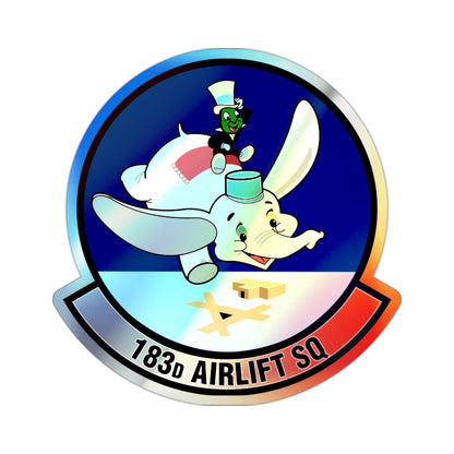 183 Airlift Squadron (U.S. Air Force) Holographic STICKER Die-Cut Vinyl Decal-2 Inch-The Sticker Space